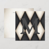 Zwart & Witte Harlekijn Elegant Eigen Merk Save The Date (Voorkant / Achterkant)