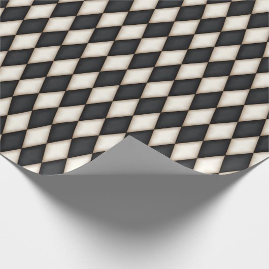 Zwart-witte harlekijn (kleinschalig) cadeaupapier (Hoek)