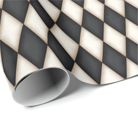 Zwart-witte harlekijn (kleinschalig) cadeaupapier (Rol Hoek)