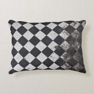 Zwart-witte harlequin accent kussen