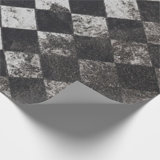 Zwart-witte harlequin cadeaupapier (Hoek)