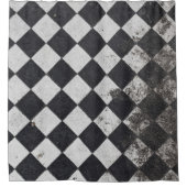 Zwart-witte harlequin douchegordijn (Voorkant)