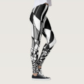 Zwart-witte Harlequin Leggings (Rechts)