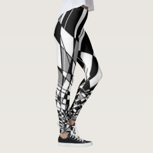 Zwart-witte Harlequin Leggings