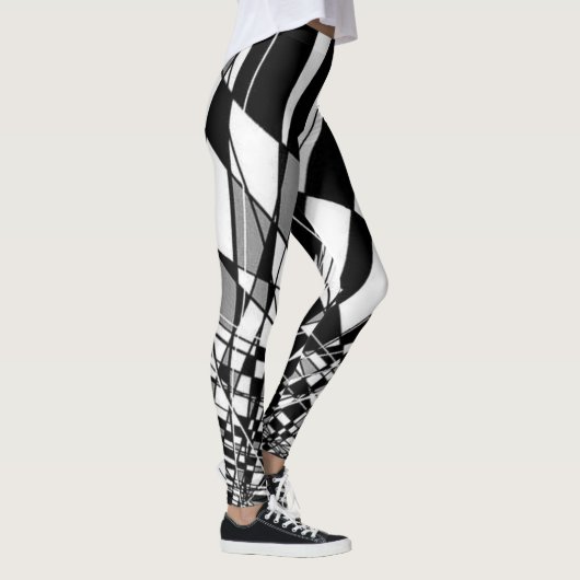 Zwart-witte Harlequin Leggings (Rechts)