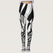 Zwart-witte Harlequin Leggings (Voorkant)