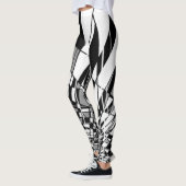 Zwart-witte Harlequin Leggings (Links)