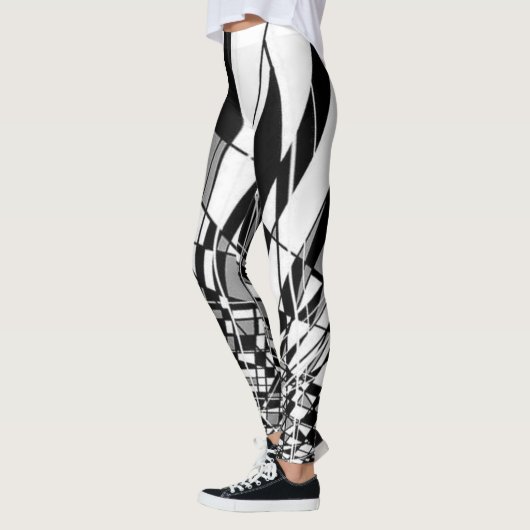 Zwart-witte Harlequin Leggings (Links)