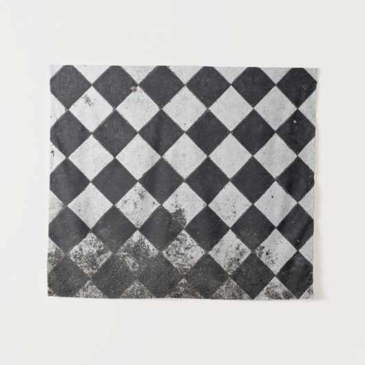 Zwart-witte harlequin wandkleed (Voorkant (horizontaal))