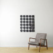 Zwart-witte harlequin wandkleed (In situ)