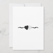 Zwart-witte harten bruiloft save the date (Achterkant)