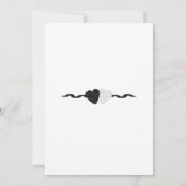 Zwart-witte harten bruiloft uitnodiging (Achterkant)