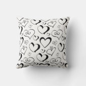 Zwart-witte harten kwekerij kussen (Achterkant)