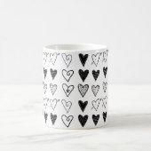 Zwart-witte harten Mok (Center)