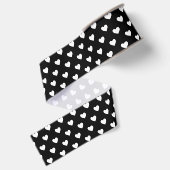 Zwart-witte harten patroon grosgrain lint (Achterkant)