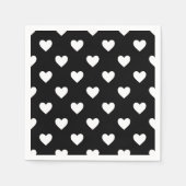 Zwart-witte harten patroon servet (Voorkant)
