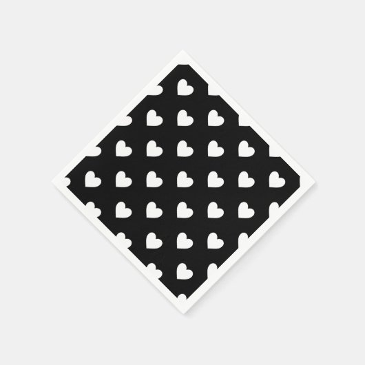 Zwart-witte harten patroon servet (Hoek)