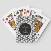 Zwart Witte Hartjes Valentijn Koppel Namen Pokerkaarten (Achterkant)