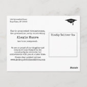 Zwart & Witte Hashtag Uitgestelde Afstudeerfeest Briefkaart (Achterkant)