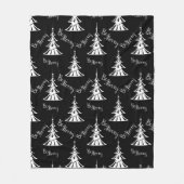 Zwart-witte hedendaagse Kerstmis Fleece Deken (Voorkant)