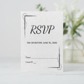 Zwart-witte hedendaagse RSVP (Staand voorkant)