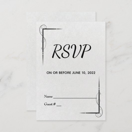 Zwart-witte hedendaagse RSVP (Voorkant / Achterkant)