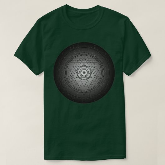 Zwart-witte heilige geometriecirkel met alchem t-shirt (Design voorkant)