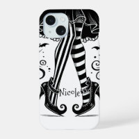 Zwart & Witte Heks Benen Whimsical Halloween Feest