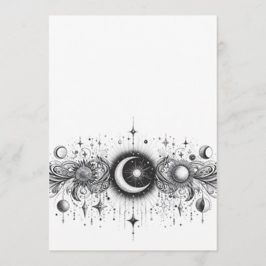 Zwart & Witte Hemellichamen Menu (Achterkant)