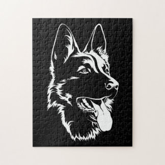 Zwart-witte herder legpuzzel