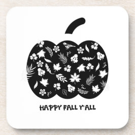 Zwart Witte Herfst Decoratie Versierde Pompoen Bier Onderzetter