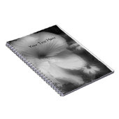 Zwart-witte hibiscus Notitieboek (Rechterzijde)