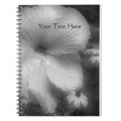 Zwart-witte hibiscus Notitieboek (Voorkant)