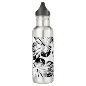 Zwart-witte hibiscus waterfles  (Links)
