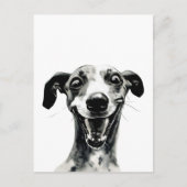 Zwart-witte hippet | Cute Greyhound Briefkaart (Voorkant)
