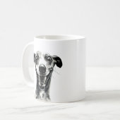 Zwart-witte hippet | Cute Greyhound Koffiemok (Voorkant links)
