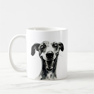 Zwart-witte hippet   Cute Greyhound Koffiemok