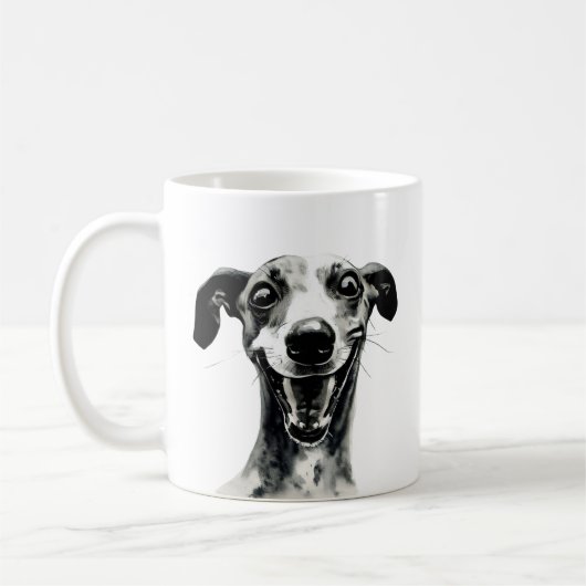 Zwart-witte hippet | Cute Greyhound Koffiemok (Links)