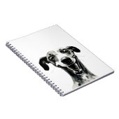 Zwart-witte hippet | Cute Greyhound Notitieboek (Rechterzijde)