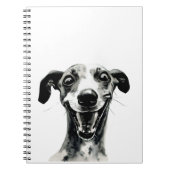 Zwart-witte hippet | Cute Greyhound Notitieboek (Voorkant)