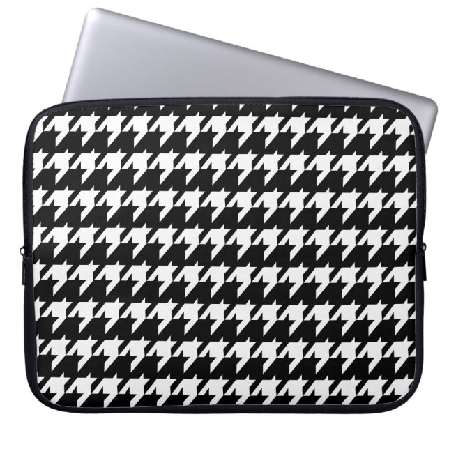 Zwart-witte hoed laptophoes laptop sleeve (Voorkant)