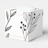 Zwart-witte hoek Floral Boho bruiloft Bedankdoosjes (Achterkant)