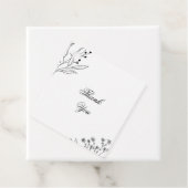 Zwart-witte hoek Floral Boho bruiloft Bedankjes Labels (In situ)