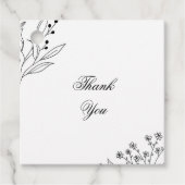 Zwart-witte hoek Floral Boho bruiloft Bedankjes Labels (Voorkant)