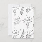 Zwart-witte hoek Floral Boho bruiloft Bedankkaart (Achterkant)