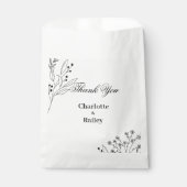 Zwart-witte hoek Floral Boho bruiloft Bedankzakje (Voorkant)
