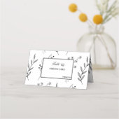 Zwart-witte hoek Floral Boho bruiloft Plaatskaartje (Achterkant)