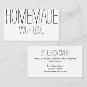 Zwart-witte homemade moderne eenvoudige visitekaartje (Voorkant / Achterkant)