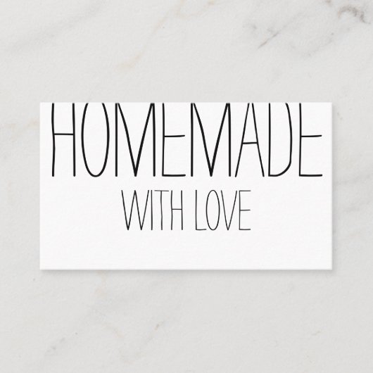 Zwart-witte homemade moderne eenvoudige visitekaartje (Voorkant)