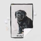 Zwart-witte hond foto golfhanddoek (Insitu)